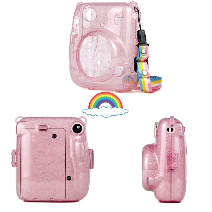 เคสกระเป๋าหนังสำหรับ-fujifilm-instax-mini-11ทำจากฟิล์มสำเร็จรูปพร้อม-tali-bahu-สีชมพู-น้ำเงิน-ม่วง-เทา-ขาว