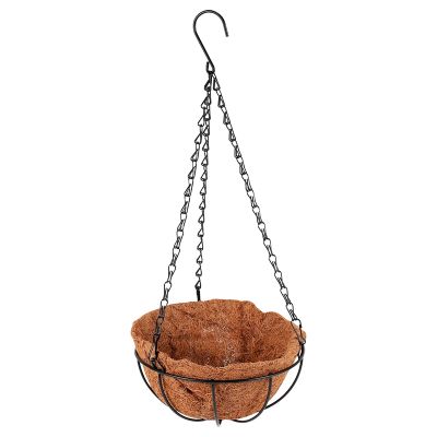 Black Growers Hanging Basket Planter with Chain Flower Plant Pot Home Garden Balcony Decoration-8inch