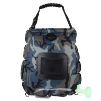 Camouflage 20L Water Bags Outdoor Camping Shower Bag Solar Heating Portable Folding Hiking Climbing Bath Equipment Shower Head Switchable