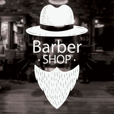 Hot Men Barbershop Sign Wall Stickers Mural Barber Shop Logo Sticker Window Decal Decor For Hair Salon Removable 3W12