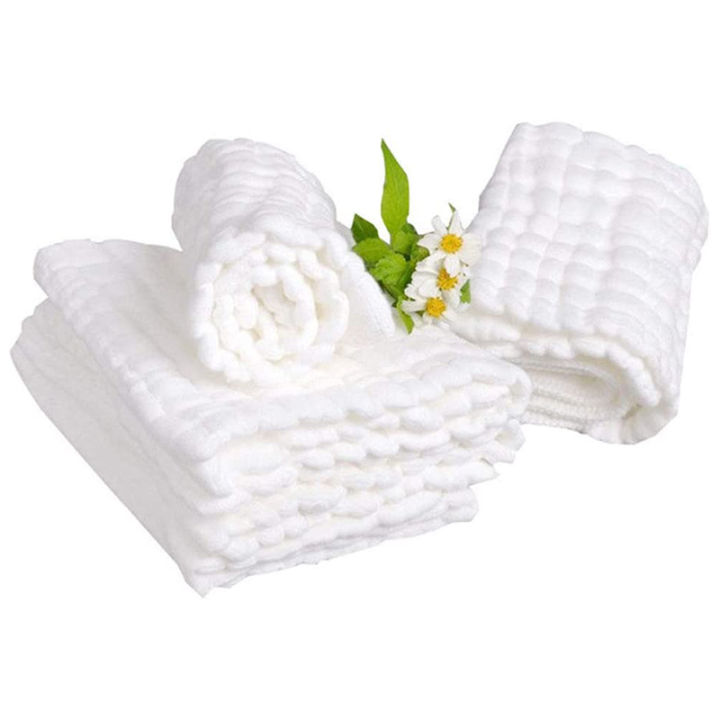 baby-muslin-bath-towels-10-pack-of-reusable-soft-absorbent-cotton-baby-face-towel-for-babys-delicate-skin-white