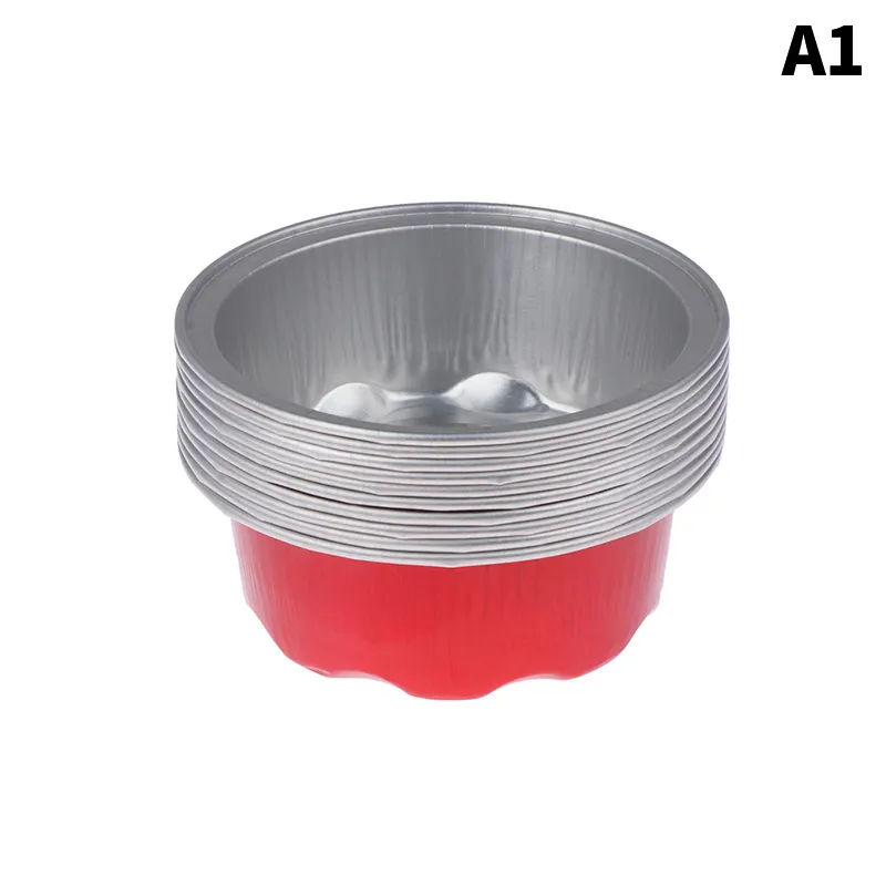 10pcs 50ML Valentine Aluminum Foil Cake Pan Round Shaped Cupcake