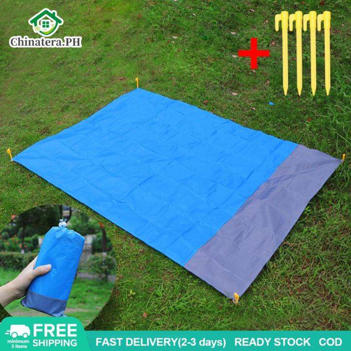 [Fast Delivery] 200x140cm Waterproof Beach Blanket Folding Camping Mat ...