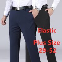 ﹍▩✚ Big Plus Size Mens Formal Pants Elastic CEO Business Office Pant Casual Stretchable Flexible Trousers Seluar Slack Lelaki