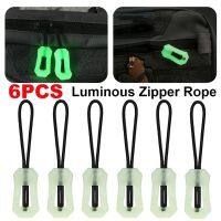 6Pcs Luminous Zipper Ropes Handle Zippers Rope PVC Slider Head DIY Repair Kit Bags Clothes Zipper Rope Sewing Supplies Accessory Door Hardware Locks F