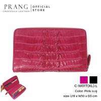 Prang Crocodile Leather Long Zipped Wallet กระเป๋าสตางค์ ซิปเดี่ยว หนังจระเข้ C-W01T(XL)-L