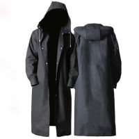 New Black Fashion Waterproof Long Men Women Raincoat Hooded for Big Boy Girl Travel FIshing Climbing Cycling Accessory