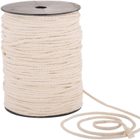 Macrame Cord 3mm 4mm 5mm 6mm 3 Strand Twisted Cotton Cords Rope For Handmade Beige String DIY Home งานแต่งงาน แขวนผนัง Craft-Laocher
