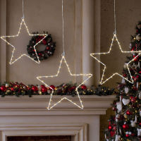 Christmas Star Lights Copper Wire Garland Fairy Pendant Light 8 Modes Outdoor Indoor Bedroom Home Window Xmas Tree Decor