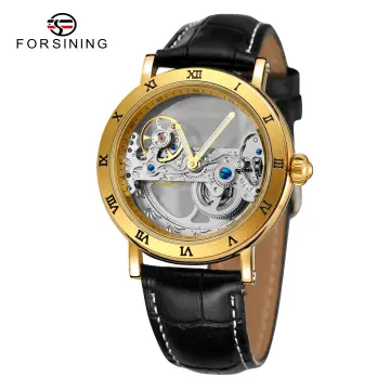 Mens Mechanical Skeleton Watch Winner Brand, Transparent Golden Case, Brown  Leather Strap, Luxury Casual Design From Daye05, $14.41 | DHgate.Com