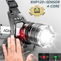 High Power Headlamp Flashlight LED Torch New XHP90 Sensor Headlight 18650 Rechargeable Fishing Camping Lantern