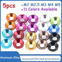 5pcs Colourful Anodized Aluminum Alloy Washer Countersunk Flat Head Screw Gaskets M2 M2.5 M3 M4 M5 Metal Gasket Nails  Screws Fasteners