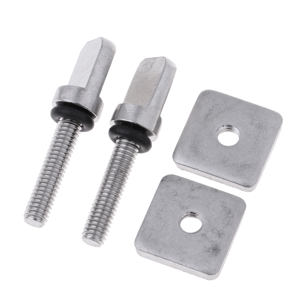 ''No Tool'' 2 Packs of 316 Stainless Steel Fin Screw for Longboard & Surfboard 