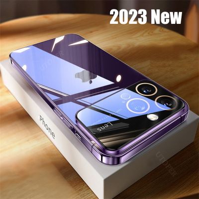 Luxury Plating Clear Soft Silicone Lens Phone Case For iPhone 14 13 12 11 Pro Max XR XS X 7 8 Plus Camera Protector Cover Cases