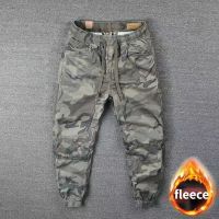 Winter Working Clothes for Men 2023 Camouflage Cargo Fleece Men Military Tactical Overalls Oversize 4XL Training Harem Pants