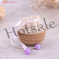 【hot sale】 ✵❣✥ B32 [Small daisies] Mini Cute Dollhouse Handmade Straw Storage Basket Dolls Miniature Decoration