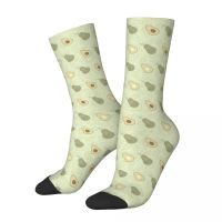 Funny Cute Pastel Green Avocado Basketball Socks Polyester Crew Socks for Women Men Non-slip Socks Tights