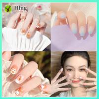 HLNG 24pcs/Box กดบนเล็บ เคล็ดลับเล็บ เครื่องมือทำเล็บ คลุมเต็ม โลงศพเล็บปลอม สวมใส่ได้ อุปกรณ์ตกแต่งเล็บ เล็บปลอม