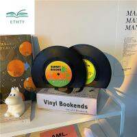 ETHTY สร้างสรรค์และสร้างสรรค์ CD CD ตกแต่งด้วยการตกแต่ง เรโทร LP shaped กันลื่นกันลื่น ที่วางหนังสือ ที่คั่นหนังสือไวนิล สิ้นสุดหนังสือ สนับสนุนหนังสือ