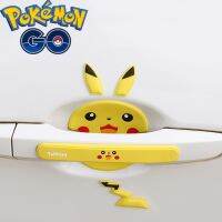 ✼❂ Pokemon Car Door Handle Anti-collision StickerPikachu Rearview Mirror Anti-scratchDoor Bowl DecorationSticker Childrens ToyGift