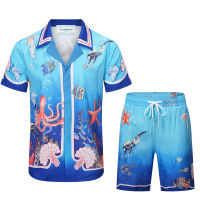 Men CASABLANCA shirt Sea World Pattern พิมพ์ฮาวายคุณภาพสูงฤดูร้อน Breathable CASABLANCA Floral เสื้อ