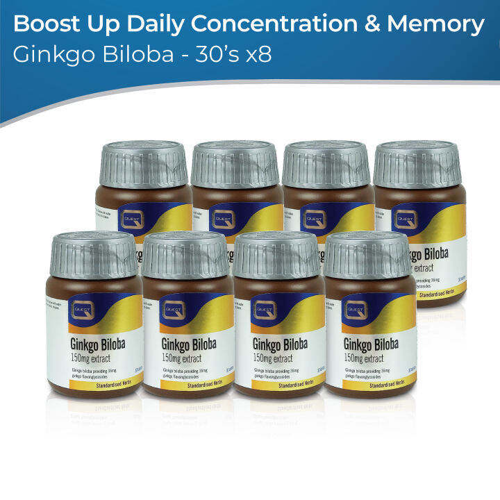 8x QUEST Ginkgo Biloba 150mg Extract 30's Promote Blood Flow Increase