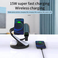 (HOT)5 In 1 Magnetic Wireless Charging Station สำหรับอุปกรณ์หลายเครื่อง Magsafe Charger Stand สำหรับ QC3.0 Adapt