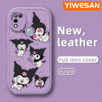 YIWESAN เคสสำหรับ Infinix ขายดี10 Play เคส X688C ลายการ์ตูนน่ารัก Kuromi ฝาหลังเคสใส่โทรศัพท์หนังเคสนิ่มฝาปิดเลนส์เต็มเคสป้องกันกล้อง