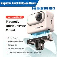 ☬◙♂ Magnetic Quick Release Base For Insta360 Go 3 Adapter /4 Screw Aluminum Mount Brackets Extension Action Camera Accessories