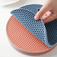 17/14cm Round Silicone Table Mat Extra Thick Placemat Open Cans Honeycomb Hot Pad Coffee Cup Coaster Creative Kitchen Pot Holder Placemats &amp; Coasters