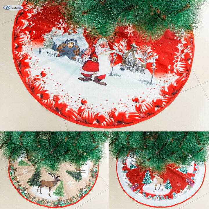 B-F Red Christmas Jingle Tree Mat Vintage Christmas Tree Ornaments With ...