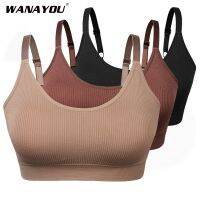 WANAYOU Breathable Padded Sport Bras Women Wirefree Adjustable Fitness Top Sport Brassiere Push Up Seamless Running Yoga Bras