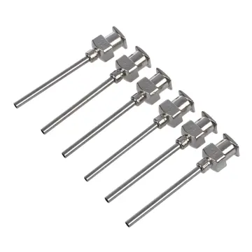 Stainless Steel Luer Lock Dispensing Needle Tip, 18 Gauge, 0.57mm ID x  1.18mm OD, 1 inch Length (Pack of 18) 