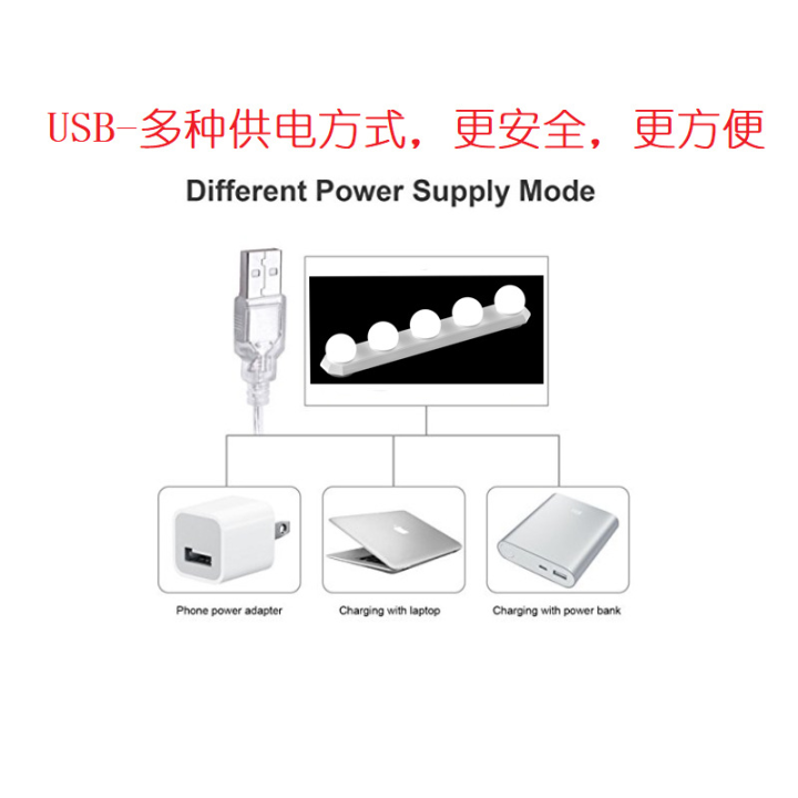 mzd-หลอดไฟ-led-5สี-กระจกมีไฟสำหรับแต่งหน้าโต๊ะเครื่องแป้งห้องน้ำฟรีกระดาษกาวแบบมีรูพรุนกระจกหน้าหอพักแบบชาร์จไฟได้รองพื้นปกปิดริ้วรอยโคมไฟติดผนัง