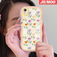 เคส JIUMOO สำหรับ OPPO A37 A37F NEO 9เคสการ์ตูนแฟชั่นลายดอกไม้สีสันสดใสขอบคลื่นเคสโทรศัพท์แบบใสนิ่มเคสกันกระแทกเคสโปร่งใสป้องกันเลนส์กล้อง