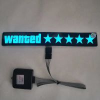 Windshield Electric 5 Stars Wanted Car LED Sign Light Up Window Stickers for JDM Glow Panel Accessories - Blue Light