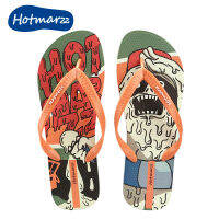 Hotmarzz ผู้ชายพิมพ์รองเท้าแตะในร่มสบายๆแฟชั่น Flip-Flops สบายรองเท้าแตะกันลื่นชายหาดกันน้ำ HM0879