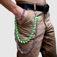 Fashion Punk Hip-hop Trendy Belt Waist Chain Male Pants Chain Hot Men Jeans Silver Metal Clothing Accessories Jewelry DR19