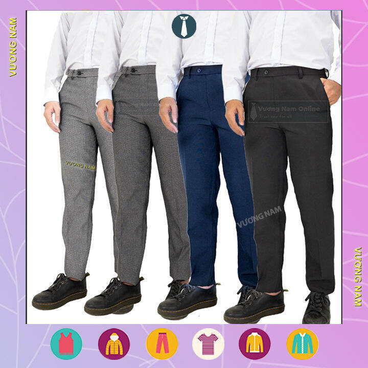 Quần tây nam công sở trung niên đẹp vải không phai Quần âu nam đen ống đứng  | Lazada.vn