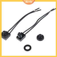 Aleaty? 2pcs 12V ปุ่มกดกันน้ำเปิด-ปิดด้วย4 "สายนำสีดำ