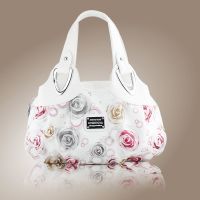 《 CYUCHEN KK 》2020 FashionWomenleather Bag Tote Bag Printing Handbags Satchel -Dream Safflower White Handstrap