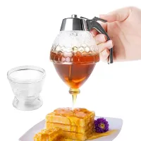 Juice Syrup Cup Bee Drip Dispenser Kettle Kitchen Accessories Squeeze Bottle Storage Pot Stand Holder Honey Jar Container Cups  Mugs Saucers