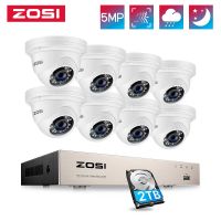 ZOSI 5MP 8CH Poe บ้านวิดีโอ5MP ชุดสอดแนม8ช่องระบบรักษาความปลอดภัย NVR 5MP HD ใน/กลางแจ้ง Weatherproof กล้องวงจรปิด IP