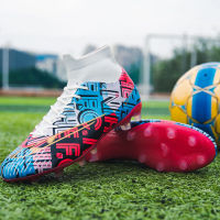 Soccer Shoes High Top Turf Football Boots Professional Trainers New Design Mens Kids Long Spikes Football Shoes Chuteira Futebol