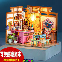 Ruodai Ruolai กระท่อมโบราณ diy บ้านประกอบมือสไตล์จีนศิลปะบ้านวิลล่าโมเดลของเล่น