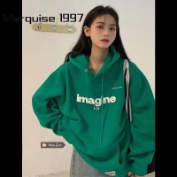 Marquise1997 เสื้อฮู้ด เสื้อแขนยาวอบอุ่น หลวมและสบาย นุ่มนวล ทันสมัย ทันสมัย น่ารัก WWY23909VH 38Z230918