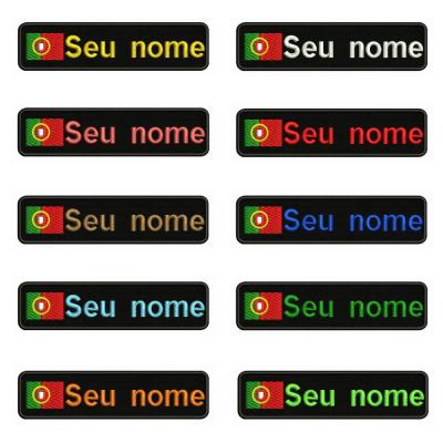 Portuguese Flag Portugal 10X2.5cm Embroidery Custom Name Text Patch Stripes Badge Iron On Or  Patches Adhesives Tape