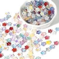 【LZ】 Grânulos de vidro da galáxia da lâmpada estrela do pentagrama multicolorido glitter grânulos soltos do espaçador diy que faz pulseiras joias 8mm x 8mm50 pces