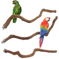 Natural Parrot Perch Bird Wood Stand Tree Stick Paw Grinding Fork Parakeet Climbing Standing Branches Toys Birdcage Accessories