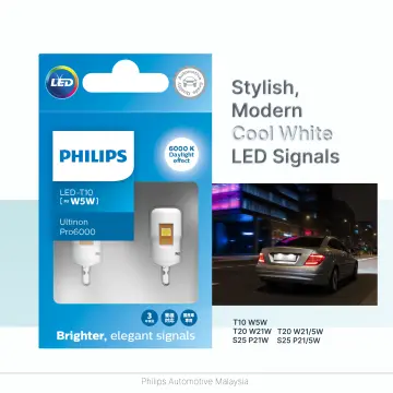 Philips Ultinon Pro6000 LED T10 W5W 6000K Cool White Bright Car Interior  Light Turn Signals No